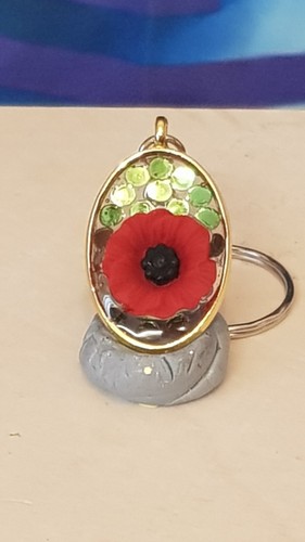 Resin poppy keyring donating - resin,