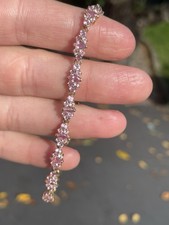 9ct Gold Pink Sapphire Incredible Vintage Bracelet 8.2 Grams