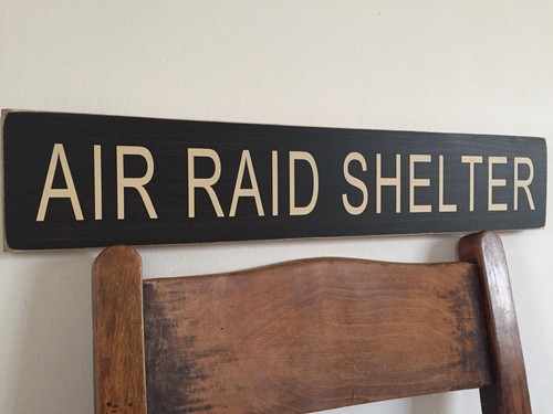 Air raid shelter sign - raid,