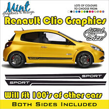 Renault CLIO Sport Side Stripes RS Cup Decals Stickers Graphics FREE P&P 014