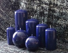 BLUE GLOSS DECORATIVE CANDLE -