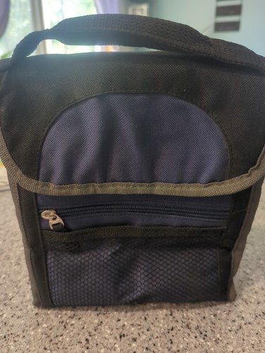 Blue and black insulated lunch - blue,