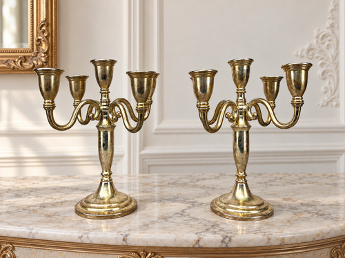 Pair candelabras vintage - of,
