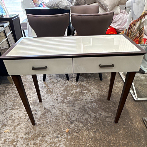 White wood console table - white,