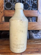 Antique E A Lewis GT Grimsby Porter Stoneware Bottle - Medium Size 