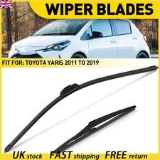 For Toyota Yaris 2011-2019 Front & Rear Windscreen Flat Wiper Blades 28" / 12"