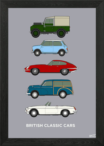 British classic cars - classic, framed