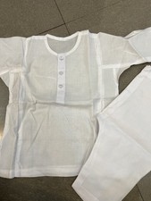 Baby Boy Pakistani Indian Stitched Shalwar Kameez Outfit Set White 3-6Months