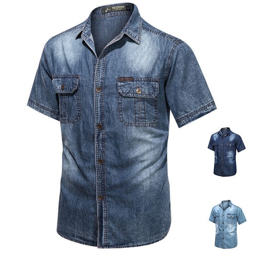 Mens denim jeans shirt - denim,