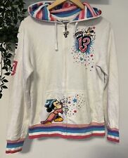 Disney Parks Hoodie Minnie Mouse 2013 Full Zip White Adult Size Medium