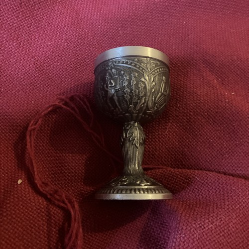 Vintage german pewter goblet - vintage,