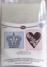 Crafts Sizzix Embossing Folders In Crown And Heart Design.