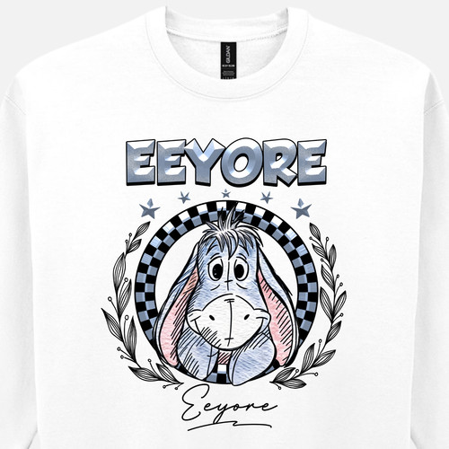 Round chequered eeyore hoodie - round,