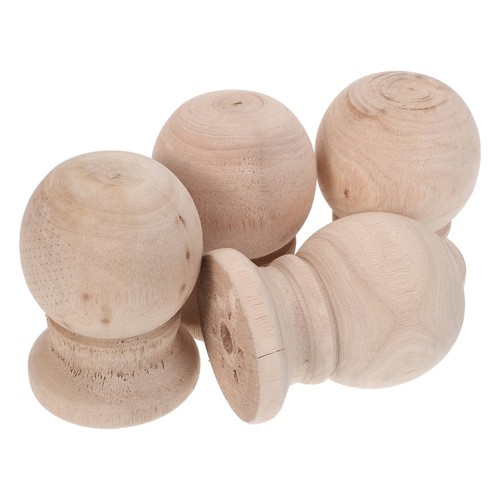 4pcs unfinished wood finials - unfinished,