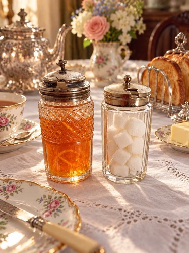 Two vintage glass preserve - preserve, jam