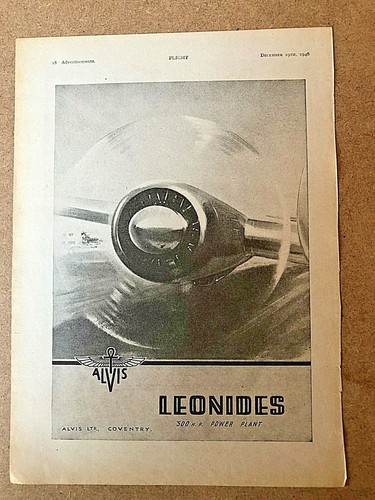 1946 aircraft advert alvis - aircraft,