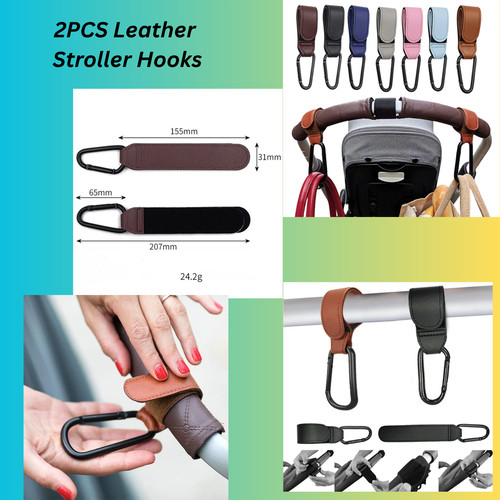 2pcs leather buggy clips pram - buggy,