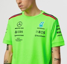Mercedes F1 T Shirt Mens Team Issue Tommy Hilfiger Neon Green Tee 2023, Size XXL