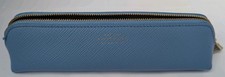 Smythson of Bond Street Pencil Case Panama Leather In Nile Blue