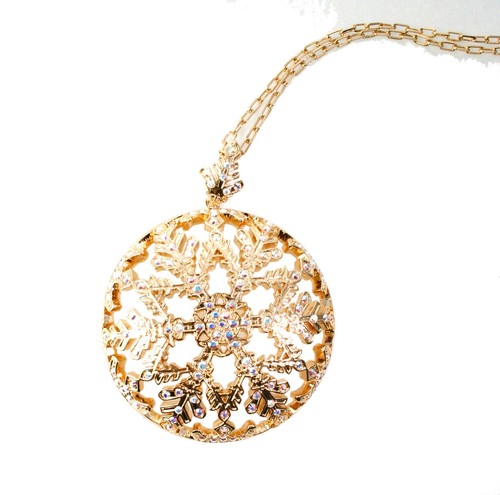 Snow flake pendant - flake, necklace