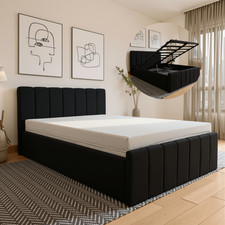 Luxury Plush Velvet Ottoman Bed Frame with Gas Lift Storage, Double & King Sizes