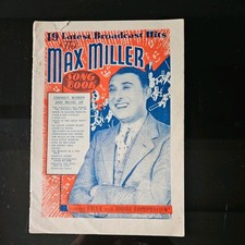 Max Miller Song Book October 1938 Words and Music Piano Score & Guitar Chords