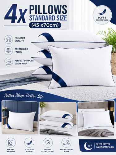Quilted pillows pack hotel - 4x,