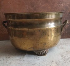 Vintage Brass Cauldron Planter
