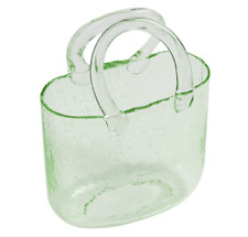 Glass Purse Vase with Handle