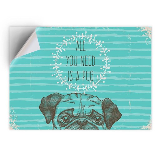 Vinyl sticker cute pug - cute,