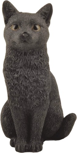 Inch black cat sitting - black,