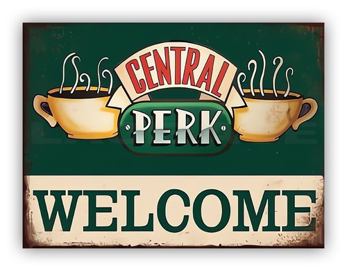 Coffee central perk metal - "central, perk"