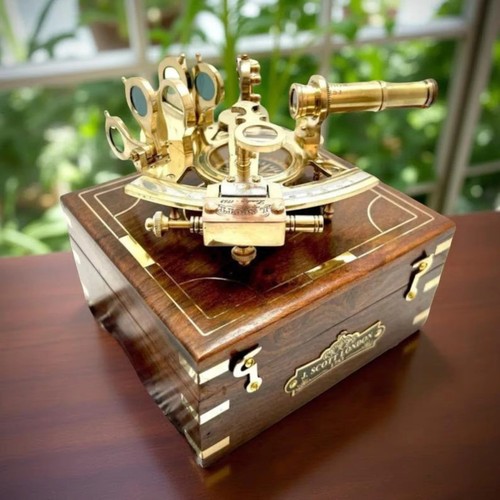 Nautical brass sextant - brass, working