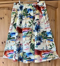 ZARA Vintage Hawaiian Inspired Multi-Col Tropical Holiday Print Skirt BNWT Sz XL