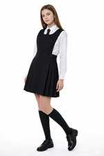 GIRLS PLEATED BIB PINAFORE