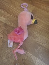 TY FLAMINGO KEYRING BEANIE BOOS BABIES BOO PLUSH SOFT BAG CHARM
