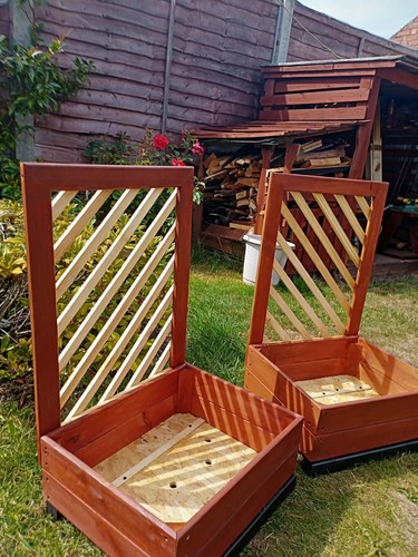 Wood raised garden trough - raised,