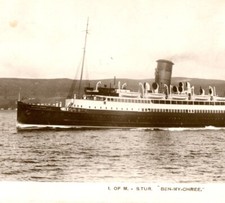 I of M S Tur Ben My Chree RPPC real photograph postcard antique steam shipping 