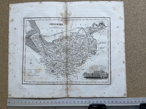 Cheshire antique county - , map
