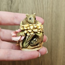 Harmony Kingdom Mice Mouse Field Day Trinket Dish Tiny R.W 2000 Flowers 