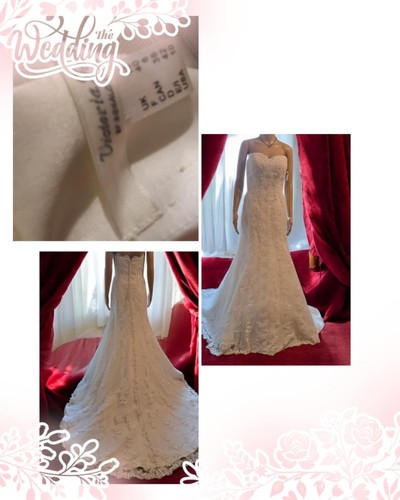 White lace wedding gown - wedding,