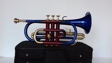 SALE !!! BRAND NEW CORNET MULTICOLOR Bb FLAT CORNET WITH FREE HARD CASE+M/P