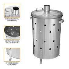 90L GALVANIZED INCINERATOR