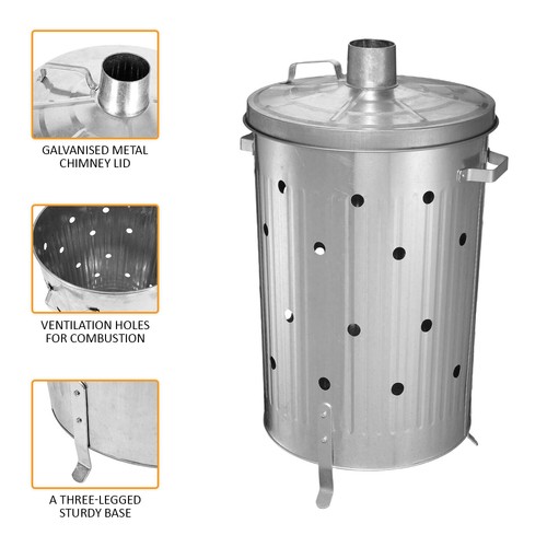 90l galvanized incinerator - 90l,