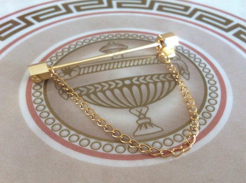 Men collar pin tie - tie, bar