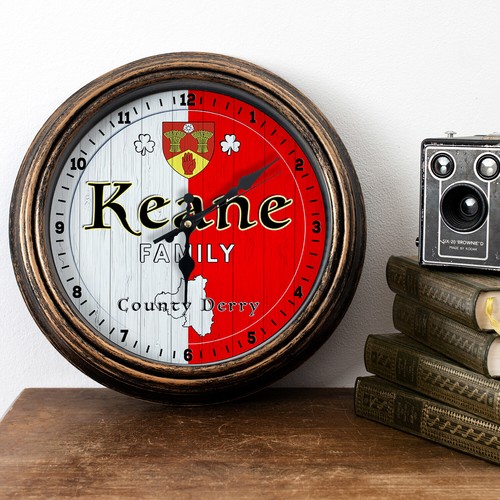 Personalised wall clock county - personalised,