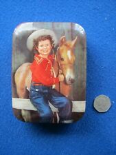 Blue Bird Toffee Tin '  Cowgirl & Pony '  -  1950's   in good condition.