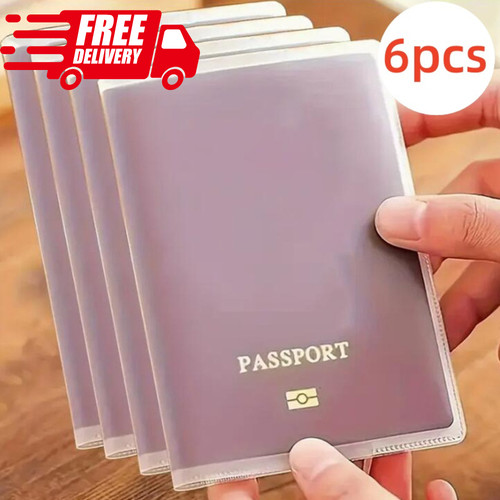 6pcs transparent pvc passport - pvc,