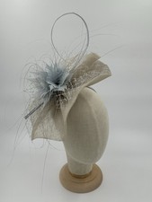 Silver Grey Blue Hatinator Hat Fascinator Wedding Ascot Races Occasion