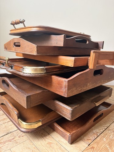 Vintage wooden trays - vintage,